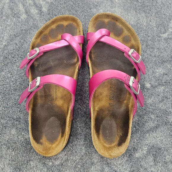 Birkenstock Mayari Sandals Womens 8 Magenta Haze Toe Loop Leather - Picture 9 of 15